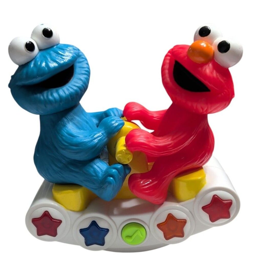 Jim Henson Vintage 1998 Tyco Sesame Street SeeSaw Toy Elmo Cookie Monster WORKS